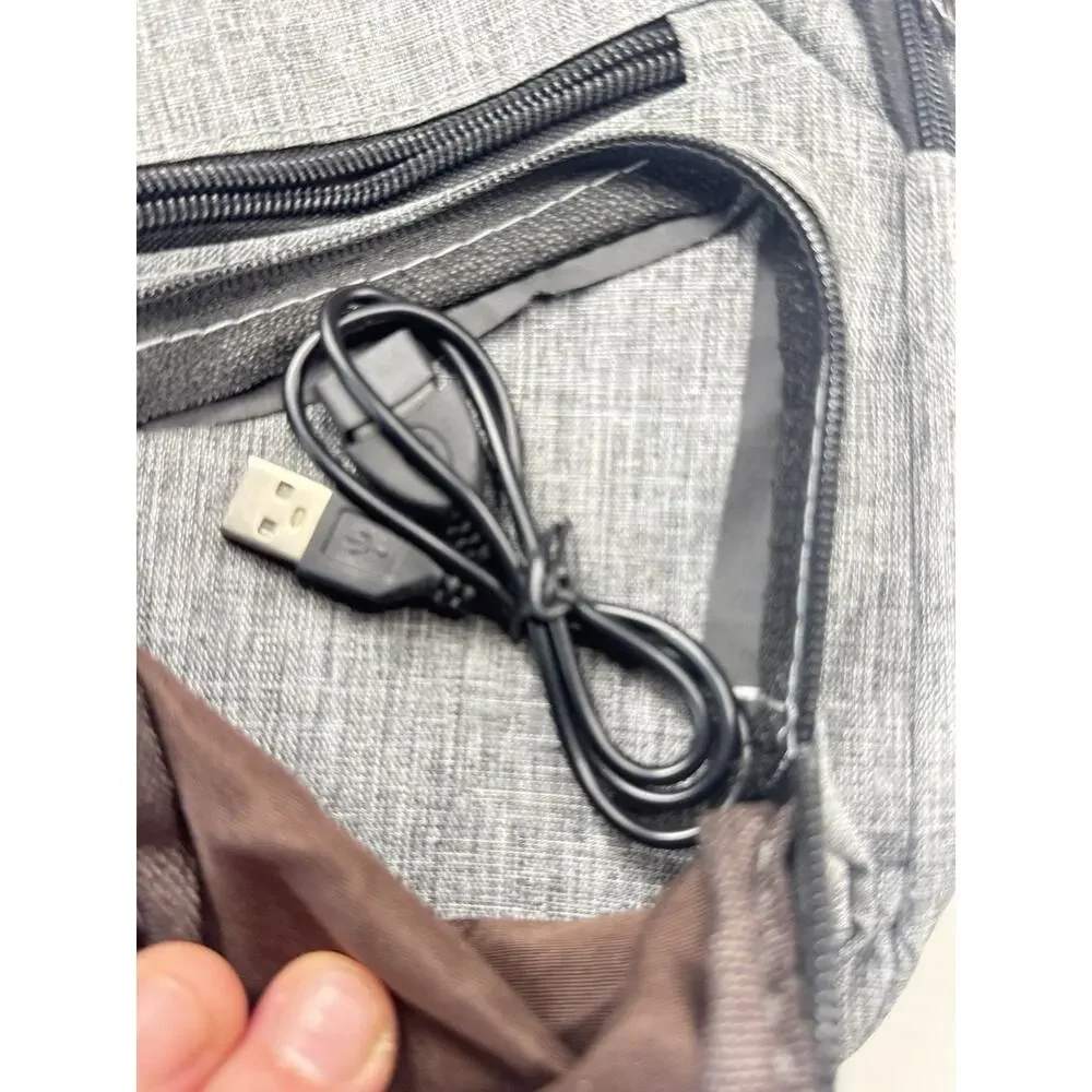 LIOR Sling Backpack USB Charging Port Gray Crossbody Chest Bag Daypack 1287